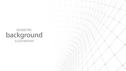 Fototapete - Geometric shapes. A wave smoothly dissolving into a light background. 3D rendering.
