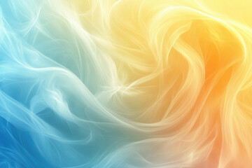 Poster - Abstract background with flowing, translucent blue and yellow waves creating a dreamy, ethereal effect.