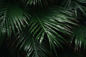 Canvas Print - Palm leaves vegetation outdoors nature.