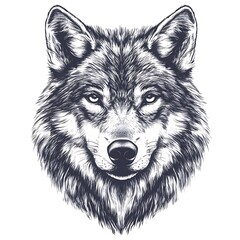  Detailed Wolf Portrait, Graphic Design, Suitable for Prints or Posters