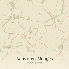  Vintage map of Neuvy-en-Mauges, France.