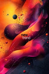 Poster - vibrant abstract vector illustration with modern gradient shapes and flowing lines