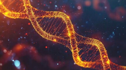 Poster - Illuminated DNA Strand, A Glimpse into the Wonders of Genetics