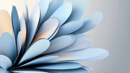 Fototapete - Abstract blue petal - like shapes in artistic arrangement, suitable as wallpaper.