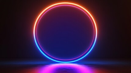 Poster - bright circular lines against a dark blue background. geometric stripe line art design. trendy gloss