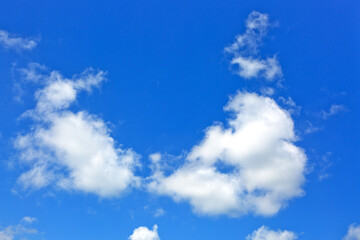 Wall Mural - Blue sky background with white clouds. Nature summer background.