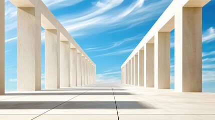 Wall Mural - modern minimalist architecture under blue sky