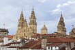 A scenic view of Santiago de Compostela cathedral and the old town