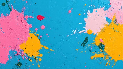 Poster - Colorful splashes of paint create an eye-catching abstract backdrop for creative projects.