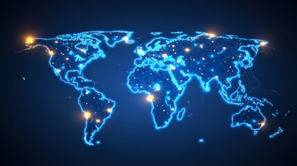Poster - A digital globe illustrating network connections, set against a dark background