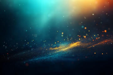 Poster - Abstract Teal and Gold Glitter Background Texture Design for Luxury Projects