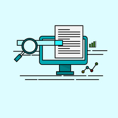 Fototapete - seo optimization concept. Popular search illustration. research things that are trending on the internet. flat style vector. EPS 2