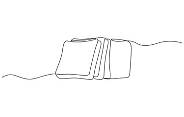 Aufkleber - Bread one line drawing, One continuous line drawing of long loaf bread, Continuous line art drawing Bread in the form of a baguette Long sandwich bread. One Continuous Line Drawing of Bread Icon.