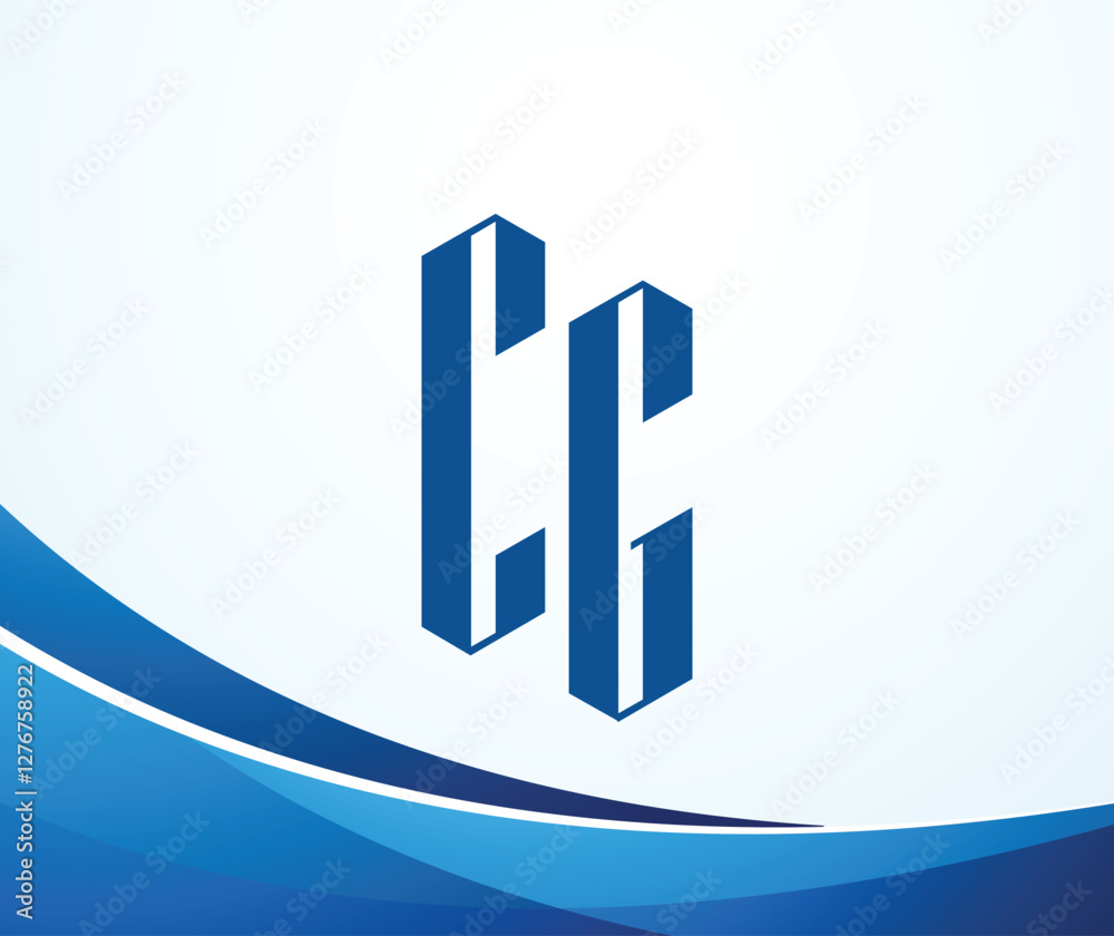 CG letter logo design template elements. Modern abstract digital ...