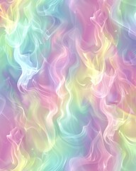 Poster - Colorful Abstract Background with Flowing Waves and Soft Light in Pastel Shades of Pink, Blue, Green, and Yellow
