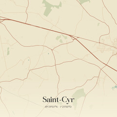  Vintage map of Saint-Cyr, France.