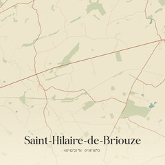  Vintage map of Saint-Hilaire-de-Briouze, France.