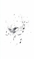 Poster - Design a minimalist music logo with heavenly energy surrounding notes on a clean white background