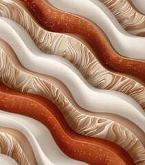 Poster - Abstract Wavy Textures in Earthy Tones with Sparkling Accents and Elegant Patterns for Creative Backgrounds