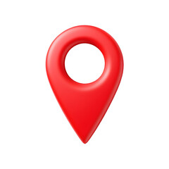 Fototapete - 3d red location map pin icon isolated on transparent background. Red pin location icon png