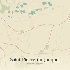  Vintage map of Saint-Pierre-du-Jonquet, France.