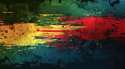 Zimbabwe Independence Day, Black History Month, abstract red yellow green background, Zimbabwe flag, paint texture, horizontal banner, copy space, free space for text