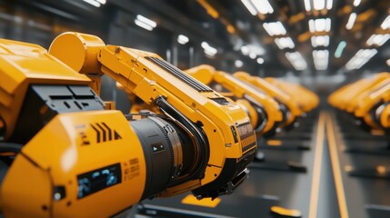Poster - Industrial Robotic Arm in High-Tech Automated Factory Setting