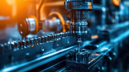 Poster - Precision Engineering Process on Modern CNC Machine in Factory