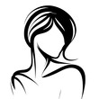 © 382807 vector video - Stylized woman silhouette with flowing hair