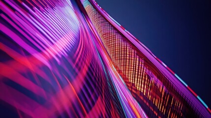 Poster - Abstract Light Waves in Vibrant Colors and Dynamic Patterns