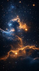 Wall Mural - colors of a distant galaxy illuminated by swirling cosmic clouds and shining stars in a vast univers