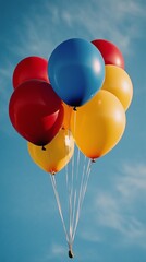 Poster - Colorful Balloons Floating in a Bright Sky During a Festive Celebration