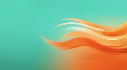 Poster - Colorful abstract waves blend smoothly against a turquoise backdrop, creating a vibrant and dynamic visual effect. Generative AI