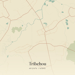  Vintage map of Tribehou, France.