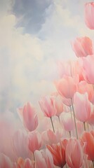 Sticker - Tulips in Honland outdoors painting blossom.