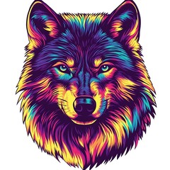 Naklejka na meble Vibrant Wolf Portrait Graphic Design