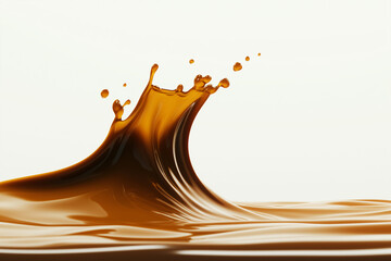 Poster - Liquid Wave: A dynamic capture of a liquid, frozen mid-motion to form a wave-like crest, demonstrating the fluid dynamics and the elegance of everyday liquids.