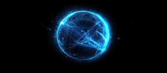Poster - Abstract Glowing Globe with Interconnected Lines and Particles