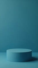 Aufkleber - Blue podium on blue background. Minimal cosmetic background for product presentation. 3d rendering
