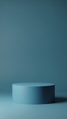Aufkleber - Blue podium on blue background. Minimal cosmetic background for product presentation. 3d rendering
