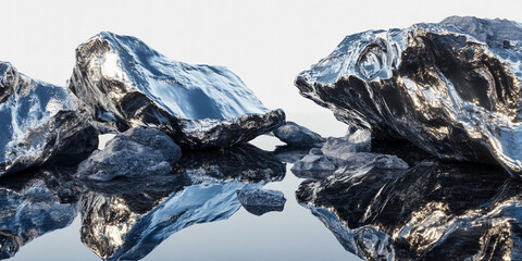 Aufkleber - Lithium texture concept with raw metallic features. Generative AI