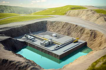 Poster - Mining operation for lithium nickel cobalt in remote location. Generative AI