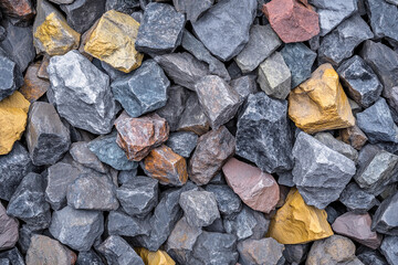 Poster - Mixture of various mining ores on rocky surface. Generative AI
