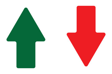 Fototapete - green up and red down arrow icons with rounded edges. up and down arrow vector design. symbol of up 