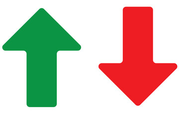Fototapete - green up and red down arrow icons with rounded edges. up and down arrow vector design. symbol of up 