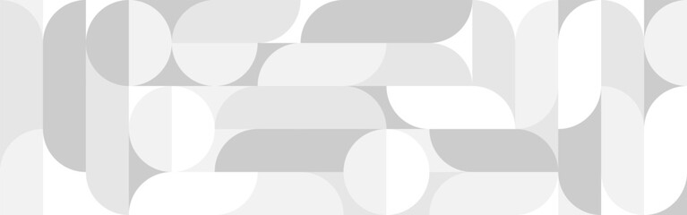 Wall Mural - white trendy seamless background of circles and squares in modern scandinavian style. cover of gray 