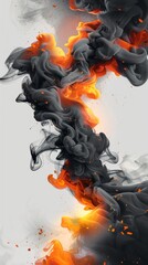 Poster - colorful smoke swirls create a dynamic and striking visual effect with hues of black, orange, and gr