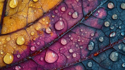 Aufkleber - Close-up of textured surface with droplets reflecting light in natural tones showcasing nature's intricate patterns and details