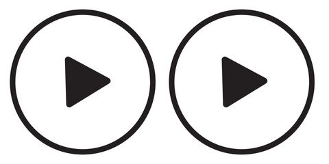 Poster -  Round play button icons. play button vector. symbol, icon, sign.
