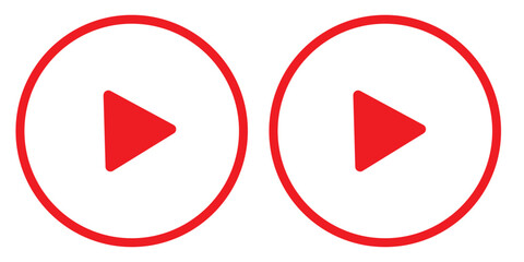 Poster -  Round play button icons. play button vector. symbol, icon, sign.